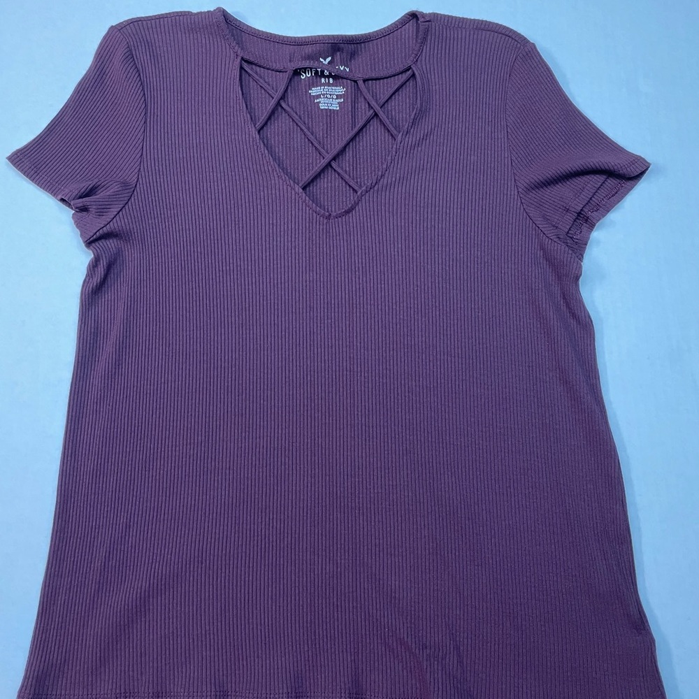 American Eagle Soft & Sexy Maroon Shirt